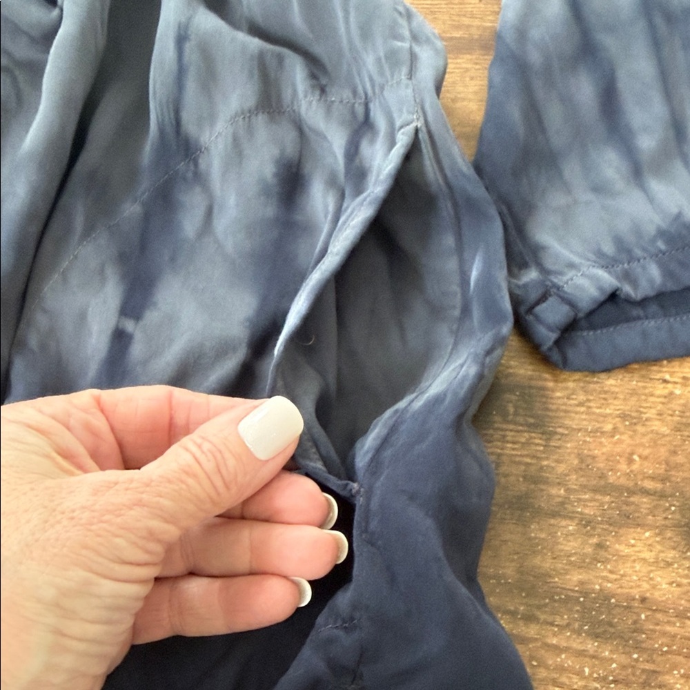 J. Jill Navy Tie-Dye Blouse - Picture 4 of 8